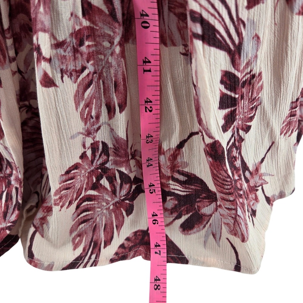 Banana‎ Republic Gauze Maxi Dress L Violet Floral Tiered Smocked Summer - Picture 7 of 9